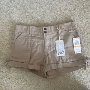 Tan shorts with tie